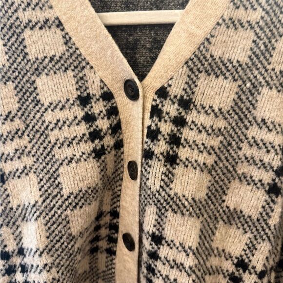 Rails Reese Cardigan in Oatmeal Black Plaid Sweater $268 XS - Picture 3 of 4